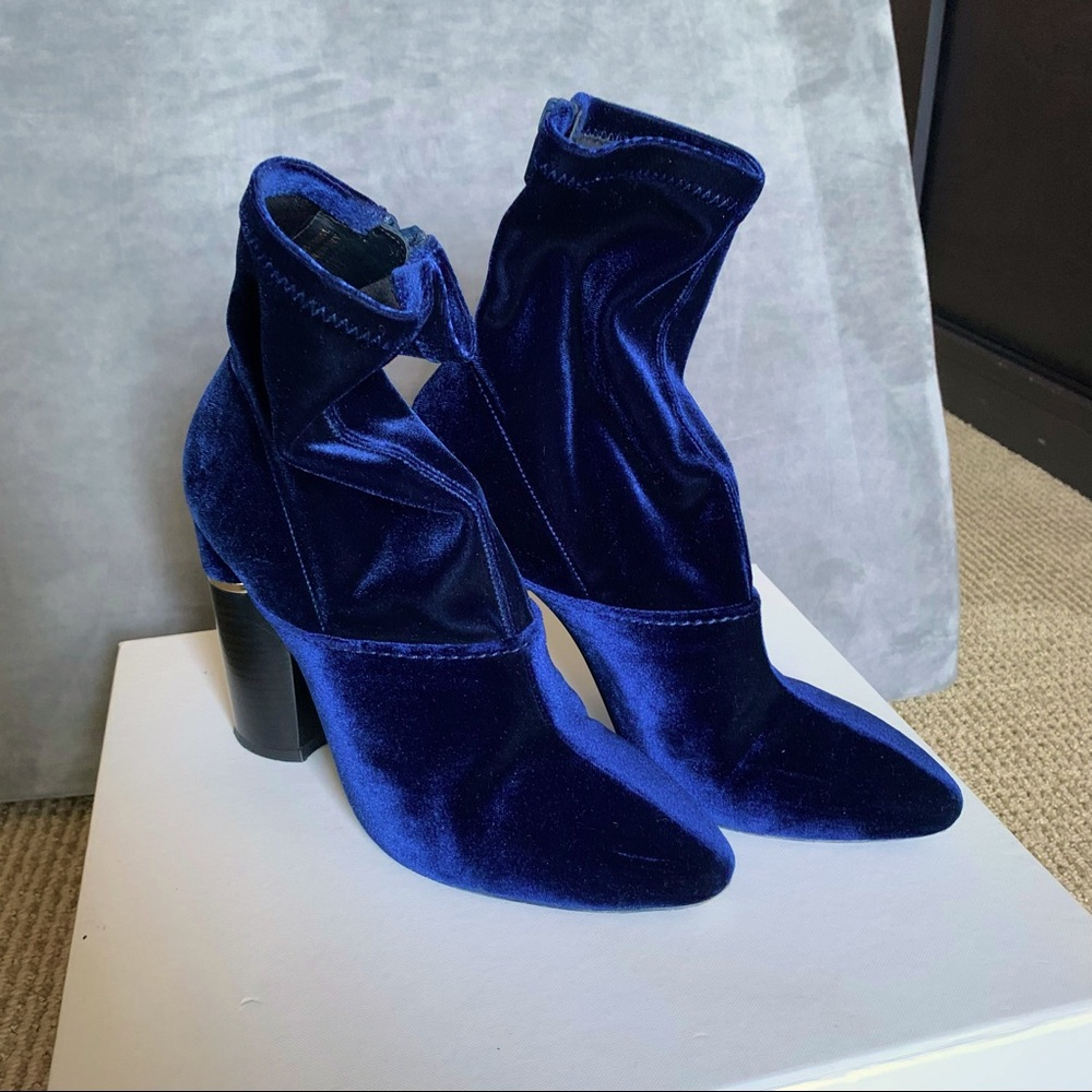 3.1 Philip Lim, Kyoto Ankle Boots, Blue Velvet, 37, 7